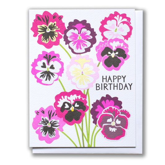 Card: Birthday Happy Pansy