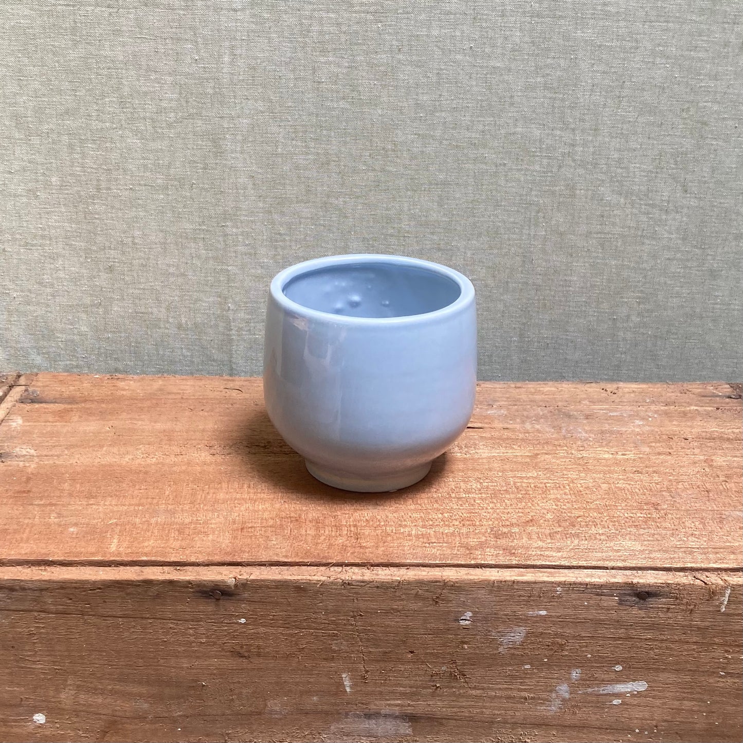 Ceramic Pot -Pale Blue Teardrop Pot