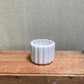 Ceramic Pot - White Vertical Bubble