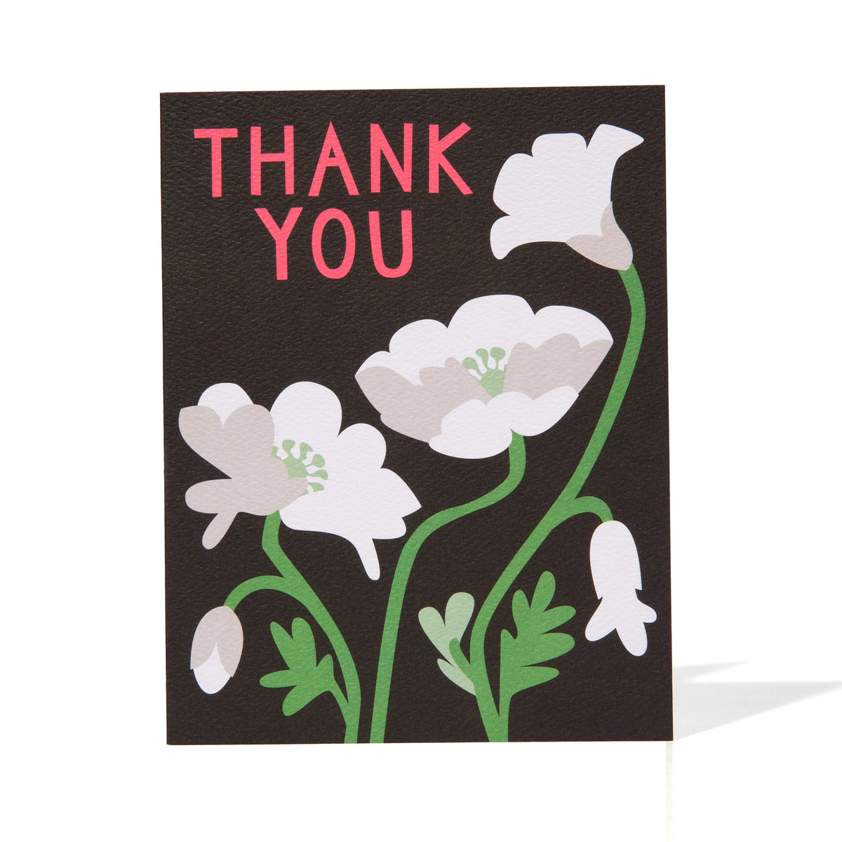 Card: Thank you - White Poppy