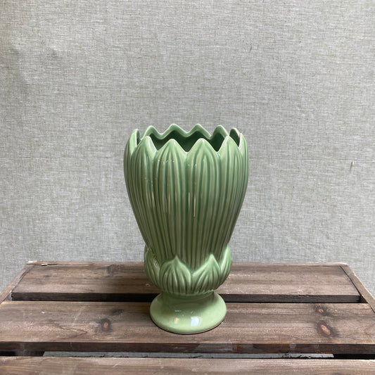 Ceramic Vase - Green Flower