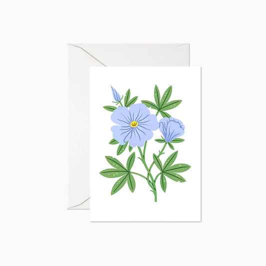 Card: Mini Flower Card - Blue Wildflower