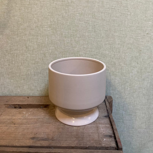Ceramic Pot - Beige Neutral Pillar