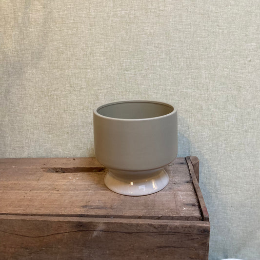 Ceramic Pot - Grey Neutral Pillar