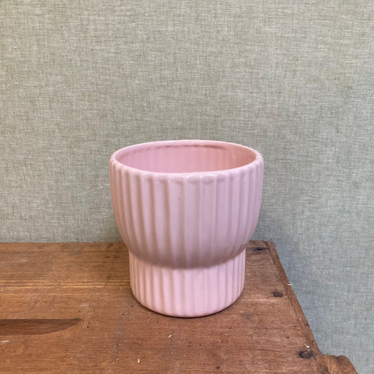 Ceramic Pot - Pink Scallop Pot