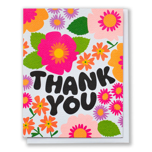 Card - Thank You - Groovy Floral