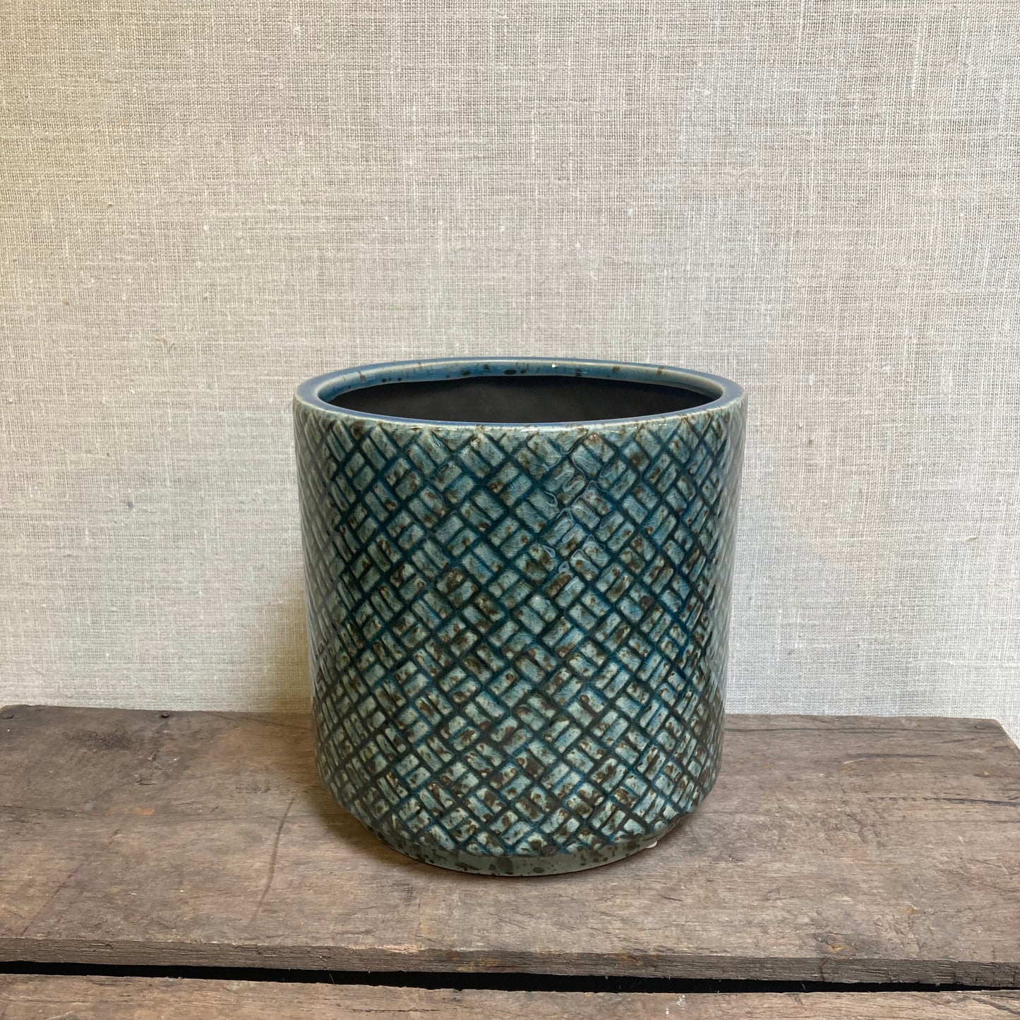 Ceramic Pot - Blue Basket Glaze