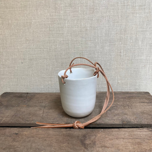 Ceramic Pot - White hanging pot