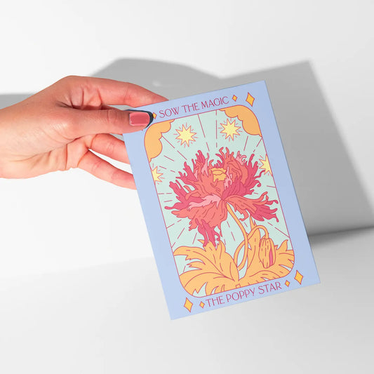 Card: Poppy Star Botanical Tarot