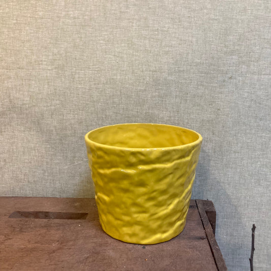 Ceramic Pot - Yellow Textured