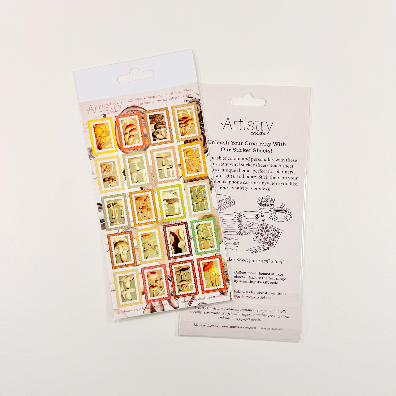 Mushroom Stamp Sticker Sheet – Vintage Botanical Fungi