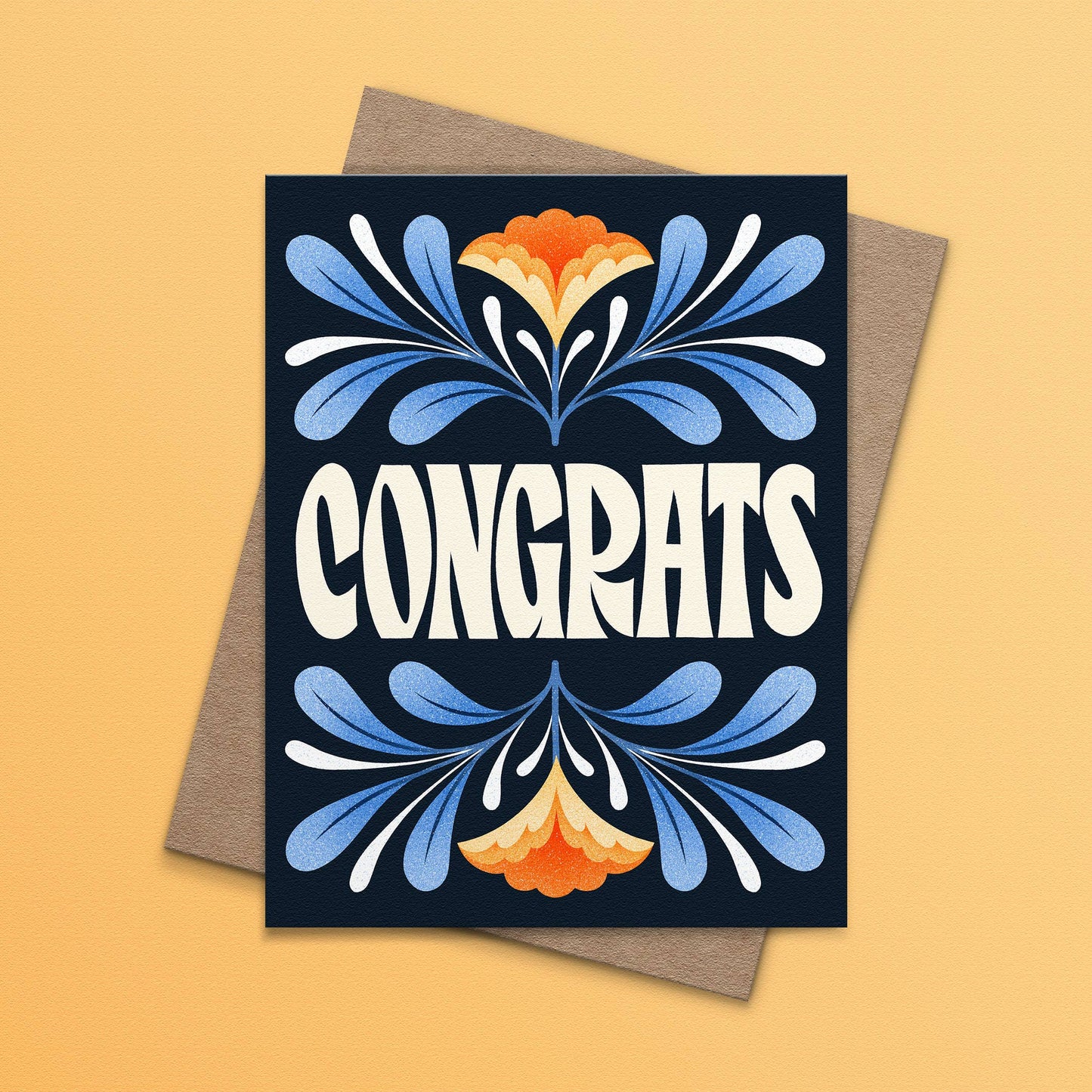 Card - Congratulations - Blue and Orange