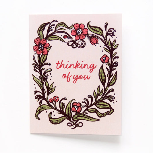 Card - Linocut - Thinking of you