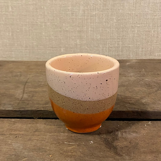Ceramic Pot - Pink / Orange Tricolour
