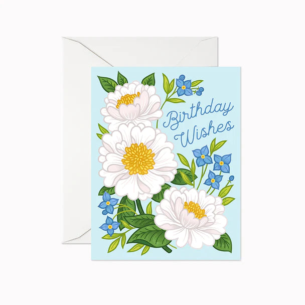 Card: Happy Birthday - Birthday Wishes White Roses