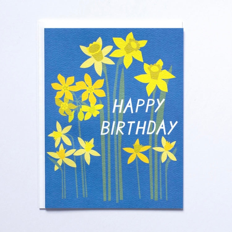 Card: Happy birthday - Daffodils