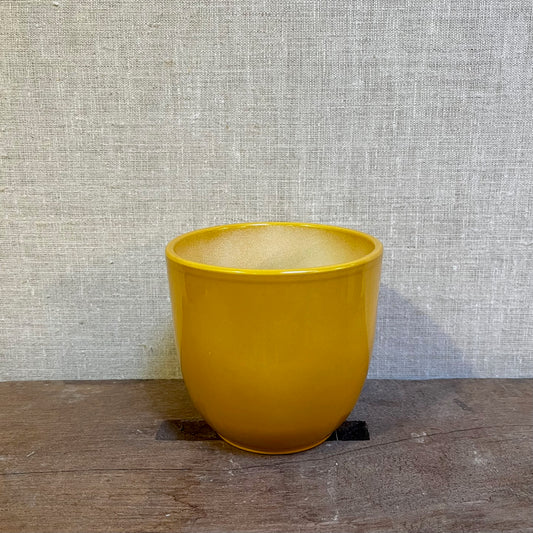 Ceramic Pot - Yellow Mustard Plain