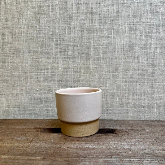 Ceramic Pot - Pink/Blush with Beige