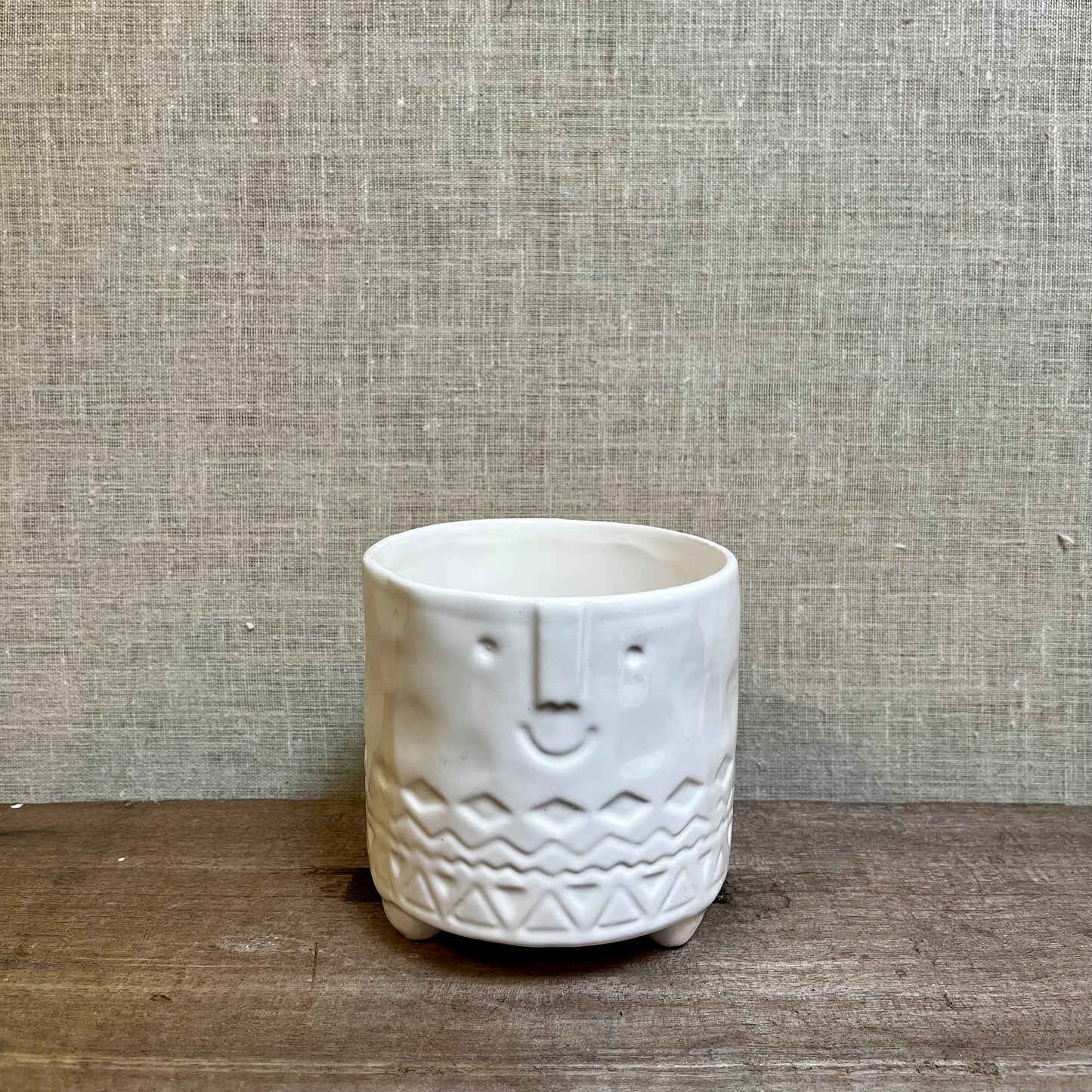 Ceramic Pot - White Face