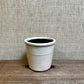 Ceramic Pot - White Diagonal