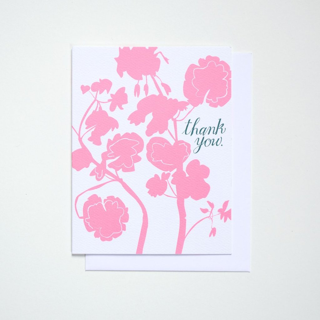 Card: Thank you - Pink Pelargonium